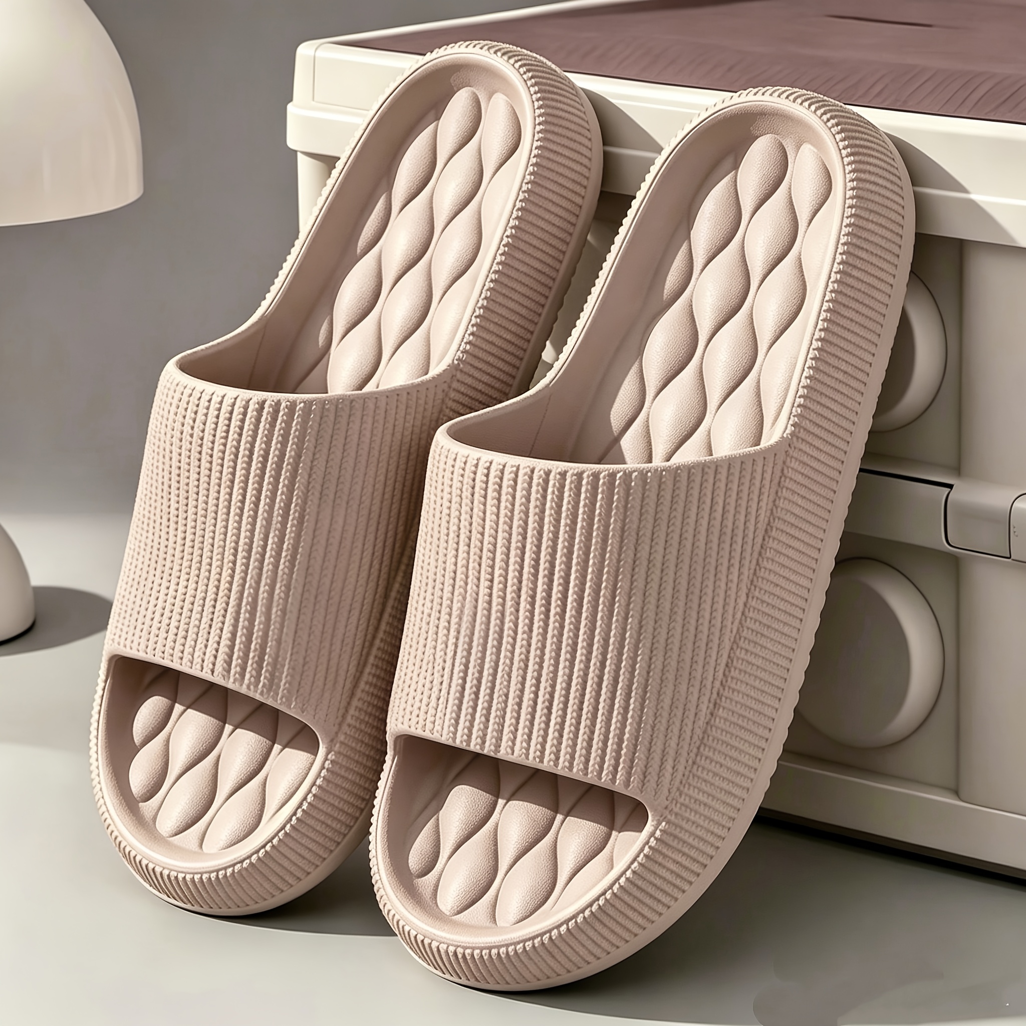 Unisex Eva Soft Sole Platform Slides, Minimalist Slip On Home Shower Sandals, Indoor Outdoor Daily Casual Shoes, Women Shoes