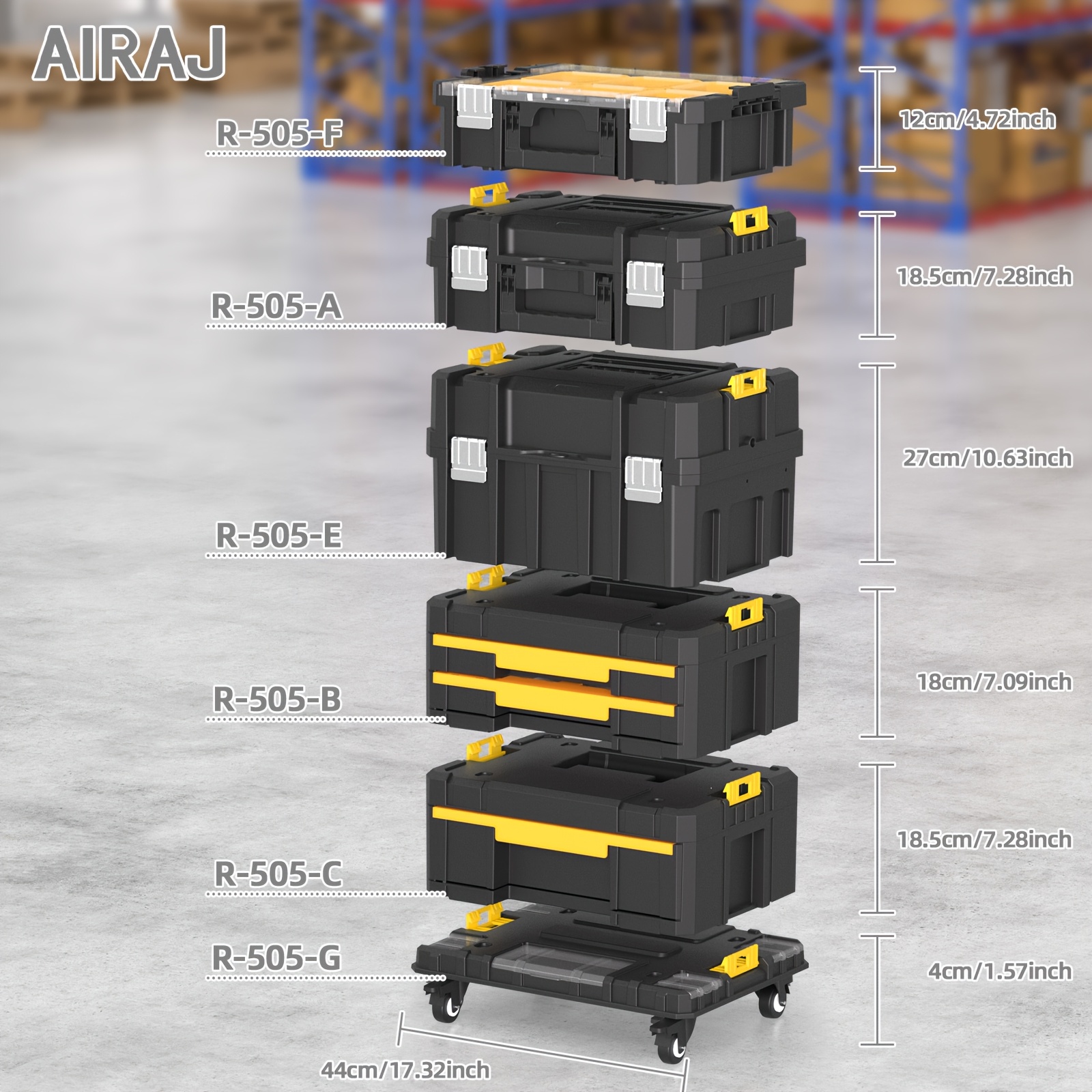   tiered stackable rolling toolbox with wheels large capacity space saving design for   organization ideal for garage storage  s toolbox for garage   organizer sleek toolbox durable plastic construction