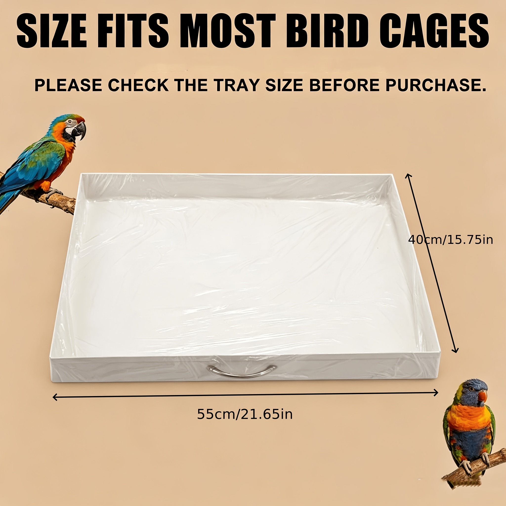 TEMU 50-pack (large, Extra Large Sizes ) Disposable Bird Cage Mats, Breathable Pe Pads Suitable For Medium And Small Long-tailed Parakeet Cages,