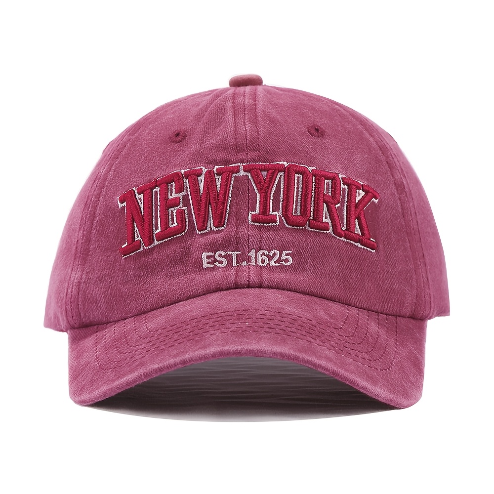 TEMU Vintage-style Solid Color Letter Embroidery Baseball With 3d Embroidery, Available In Multiple Colors. A Must-have Accessory For Family Parties