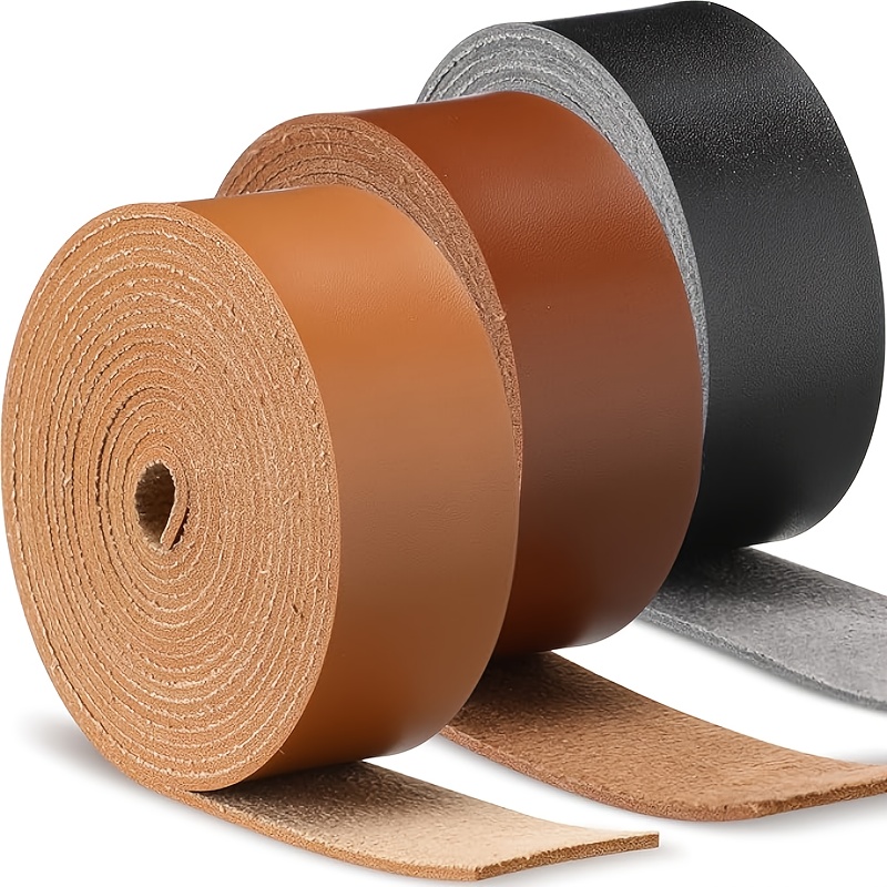 TEMU 3 Rolls Of Leather Belt Suitable For Single-sided Artificial Leather Strips In Handicrafts, 2mm Thick And 78.7 Inches Long, Suitable For Diy Art