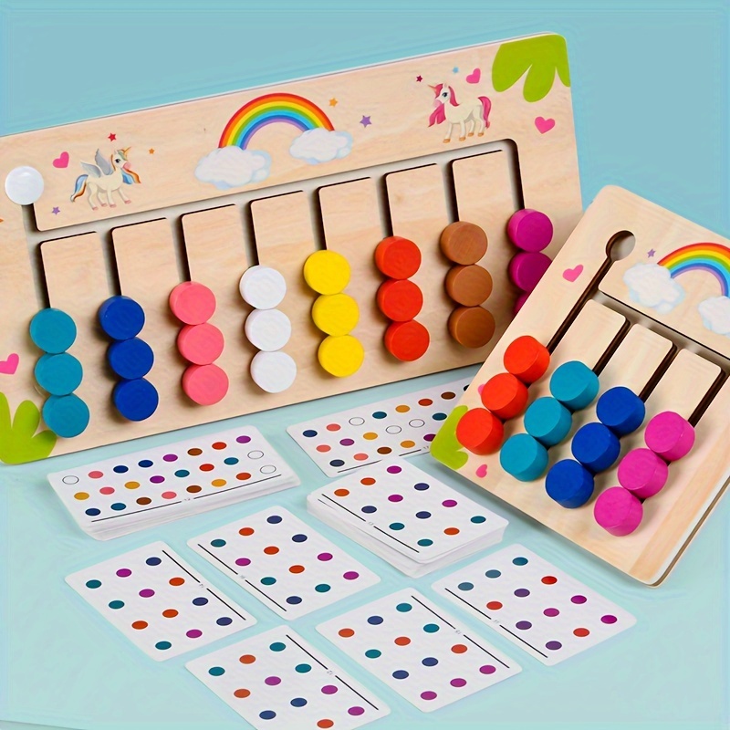 Holz Touch & Match Brett Farbe Matching Spiel Montessori Lernspielzeug