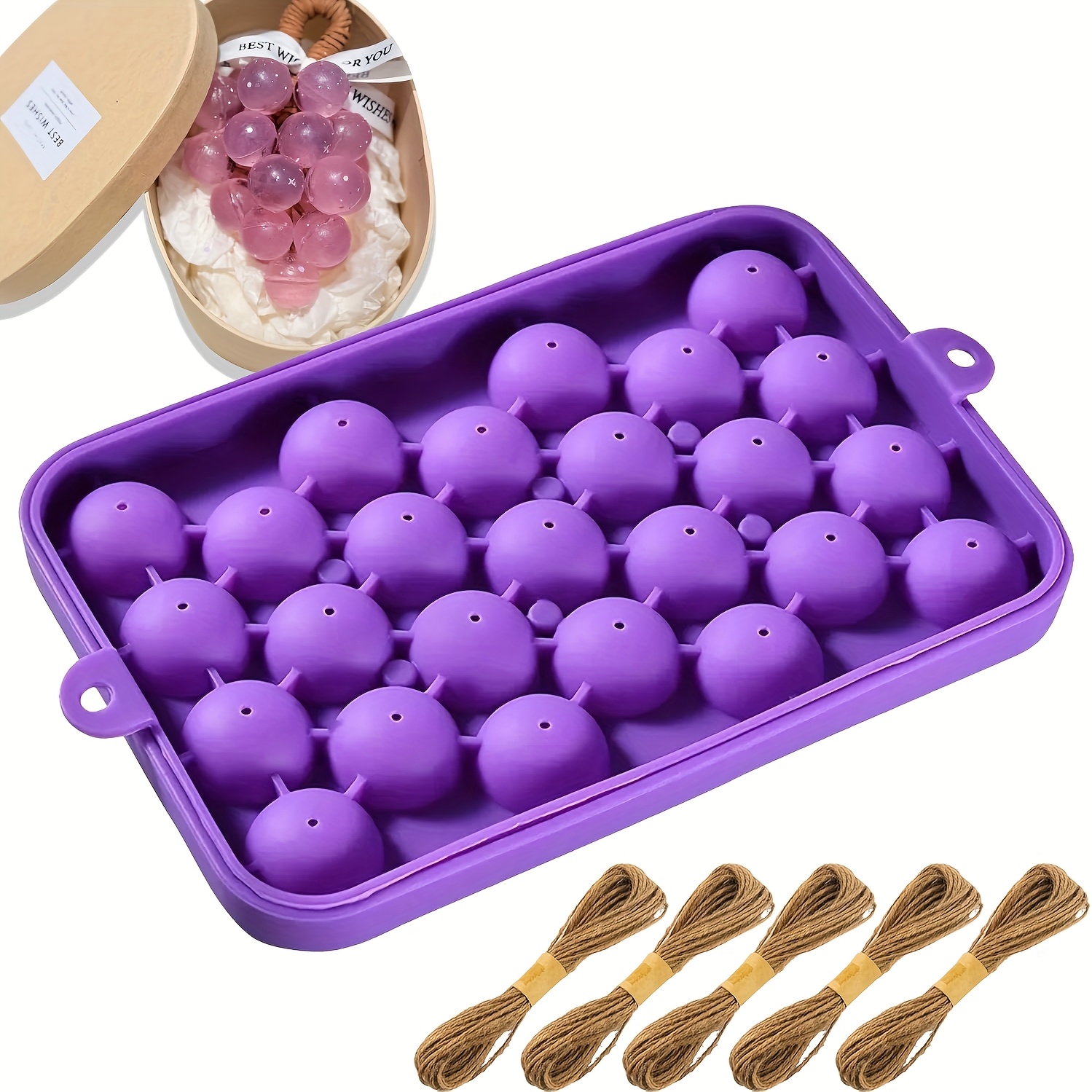 TEMU Silicone Diy Soap Making Kit With Grape Soap Mold, Exquisite Gift Set (soap Not Included)