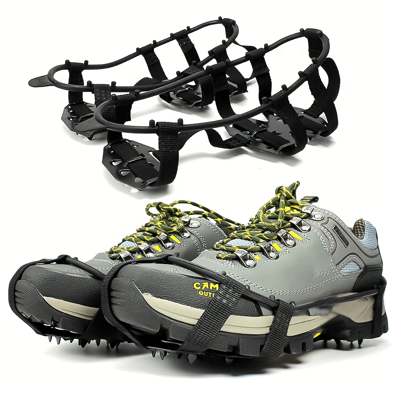 

Suitable For 24-tooth Anti-slip Ice , , Black , Ideal For Outdoor Snow Hiking And Mountaineering, Featuring Steel Spikes For Traction , Suitable For Ice Sports, Walking, Running, And Hunting.