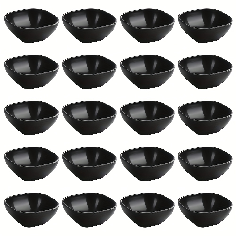 TEMU 20pcs Square Multicolor Dipping Dishes, 12 Colors , Pp Plastic Vinegar Sauce Condiment Dishes, Suitable For Picnics, Family Gatherings, And Parties