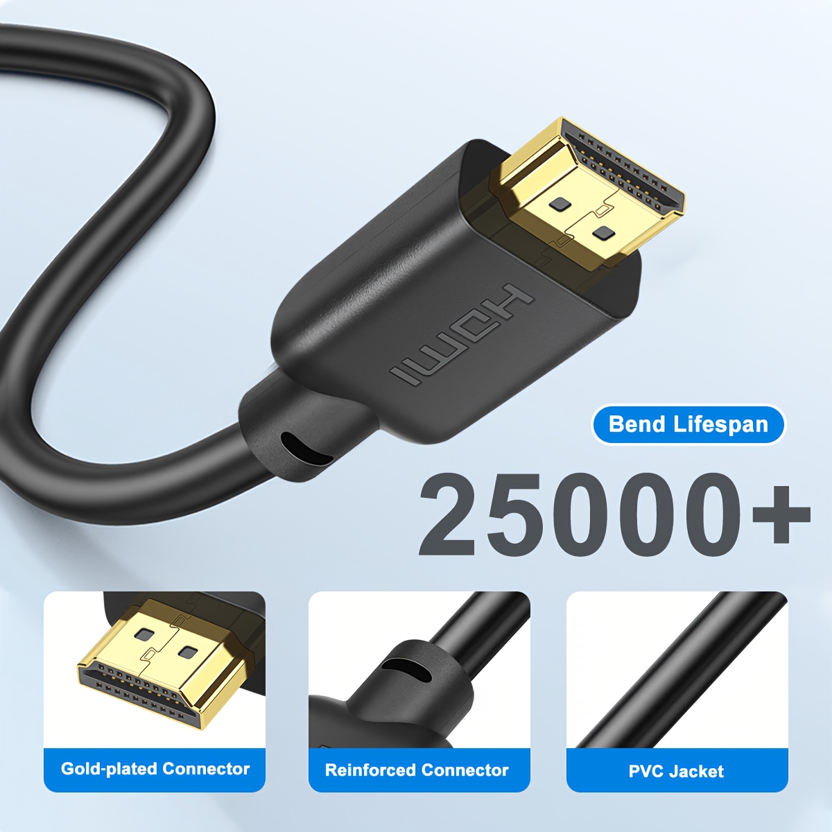 i zclive HDTV кабел, 4K високоскоростен HDTV 2.0 кабел, HDTV мъжки към HDTV мъжки кабел, съвместим с 4K@60Hz HDR, 3D, 2160P, 1080P, ARC, HDR, HDTV кабели за монитори, HDCP 2.2, за Apple TV, Xbox, PS3/PS4, Nintendo Switch, 4K 60Hz високоскоростен HDTV 2.0/1.4 кабел за компютър към телевизор, сет-топ