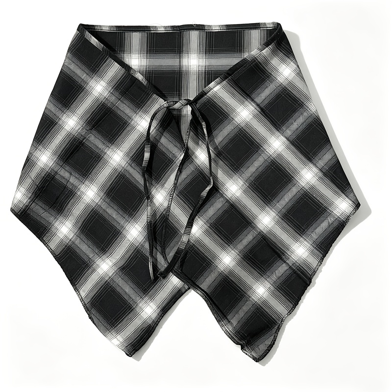 TEMU Halloween Checkered Tulle Skirt Multi-colors Layering Gadget Premium Tie-back Puff Skirt All-match Short Skirt Decorative Belt