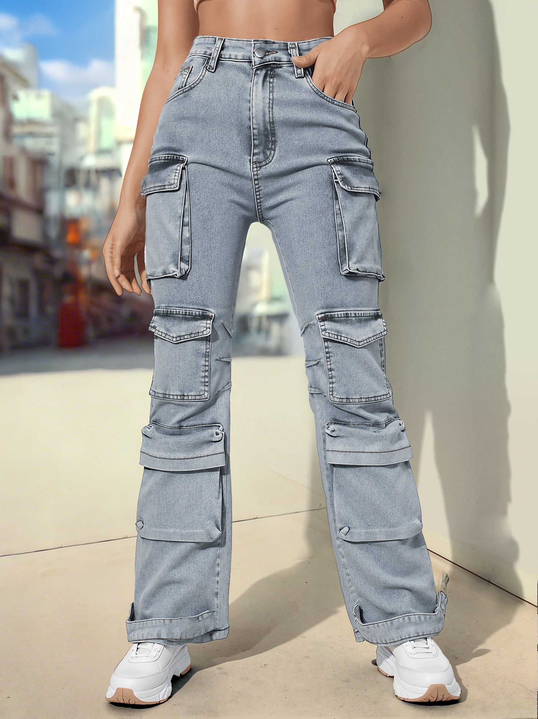 cargo denim pants sold on Temu United States