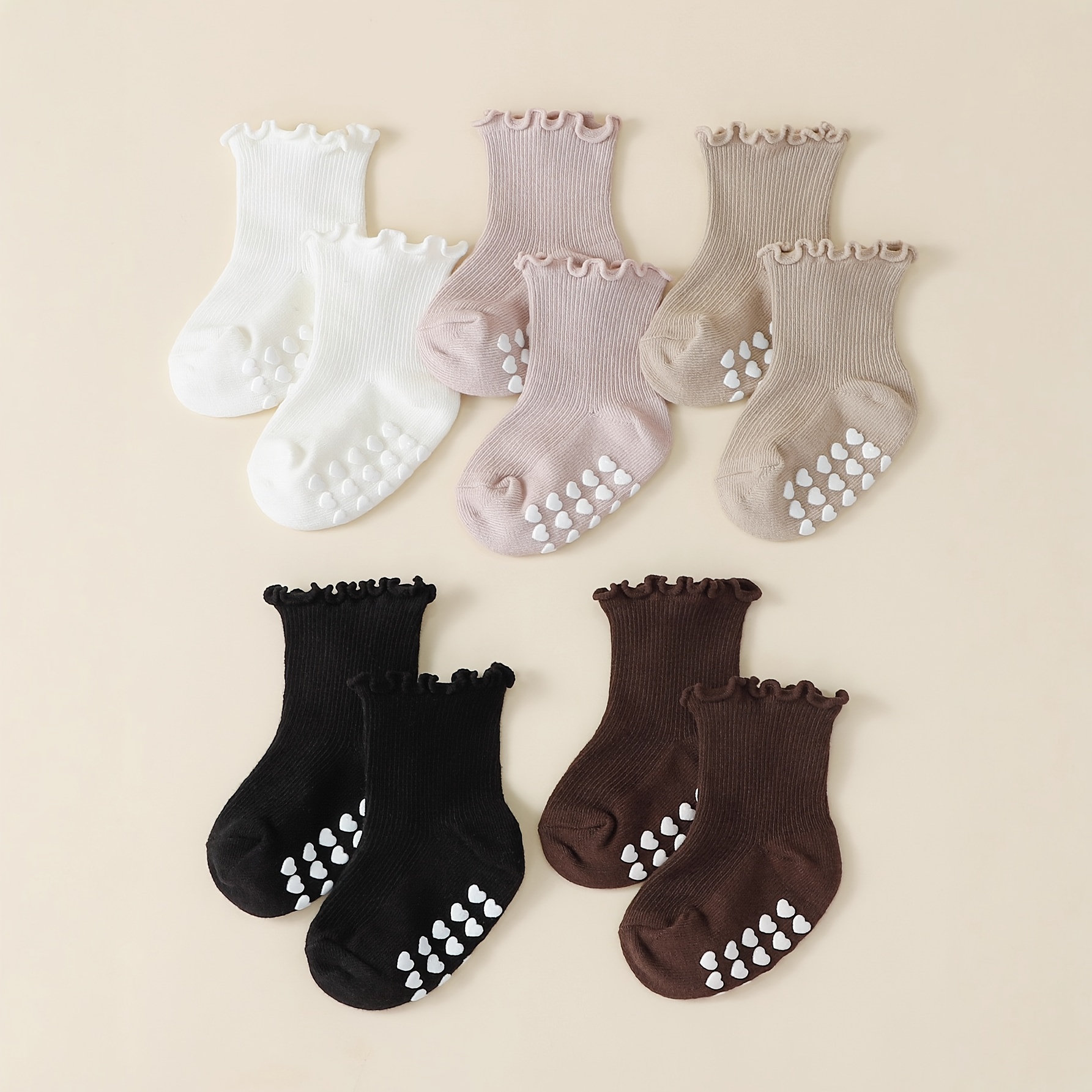 E-shop 5 Paar mehrfarbige Cartoon süße Baby Kleber Anti-Rutsch Spitzenkanten Socken, geeignet für den täglichen Gebrauch für Babys