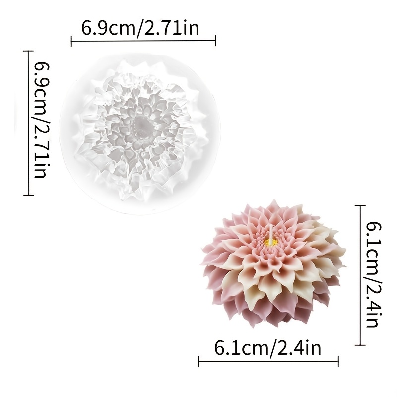 E-shop [Kerzen Silikonform], . Dahlienknospenform aus Silikon, Exquisite und lebendige Dahlienblumenform und voller, flauschiger Knospenform. Diese