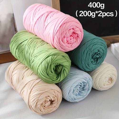 item picture 2 rolls of 200g each 2cm wide high soft fabric strips t shirt yarn woven and knitted fabric yarn for crochet and diy knitting of bags mats handmade crochet projects multi color yarn for crochet suitable for bags storage baskets