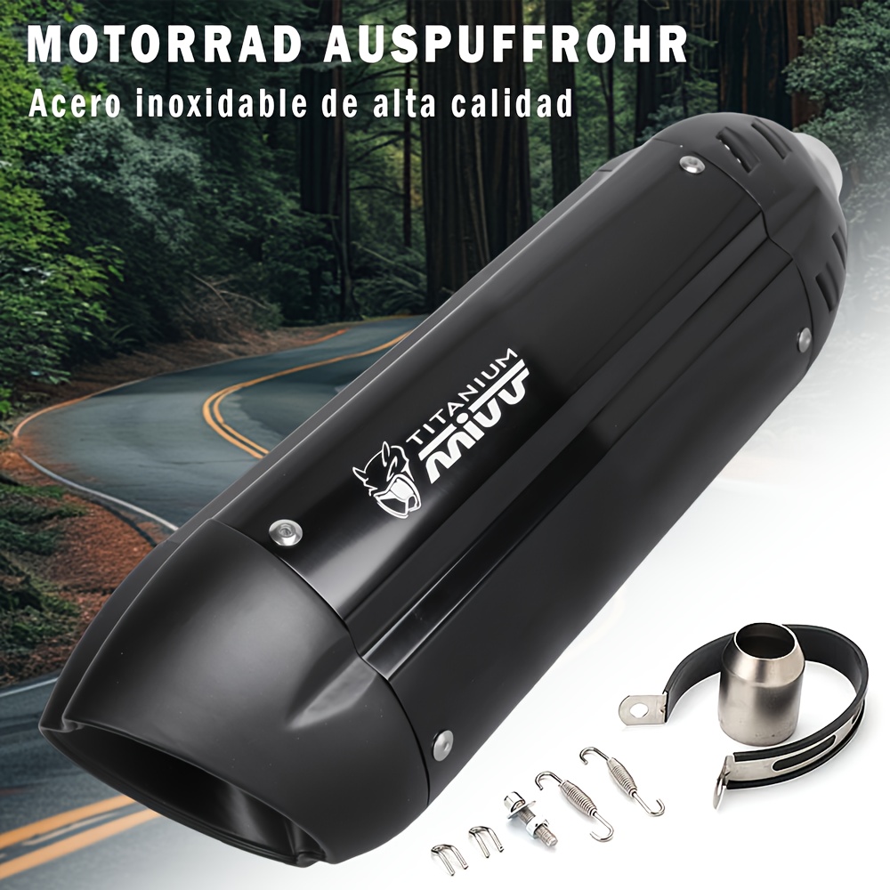 TEMU Tubo di scarico universale per moto con diametro di 38/51 mm, disponibile nelle 370 e 470
