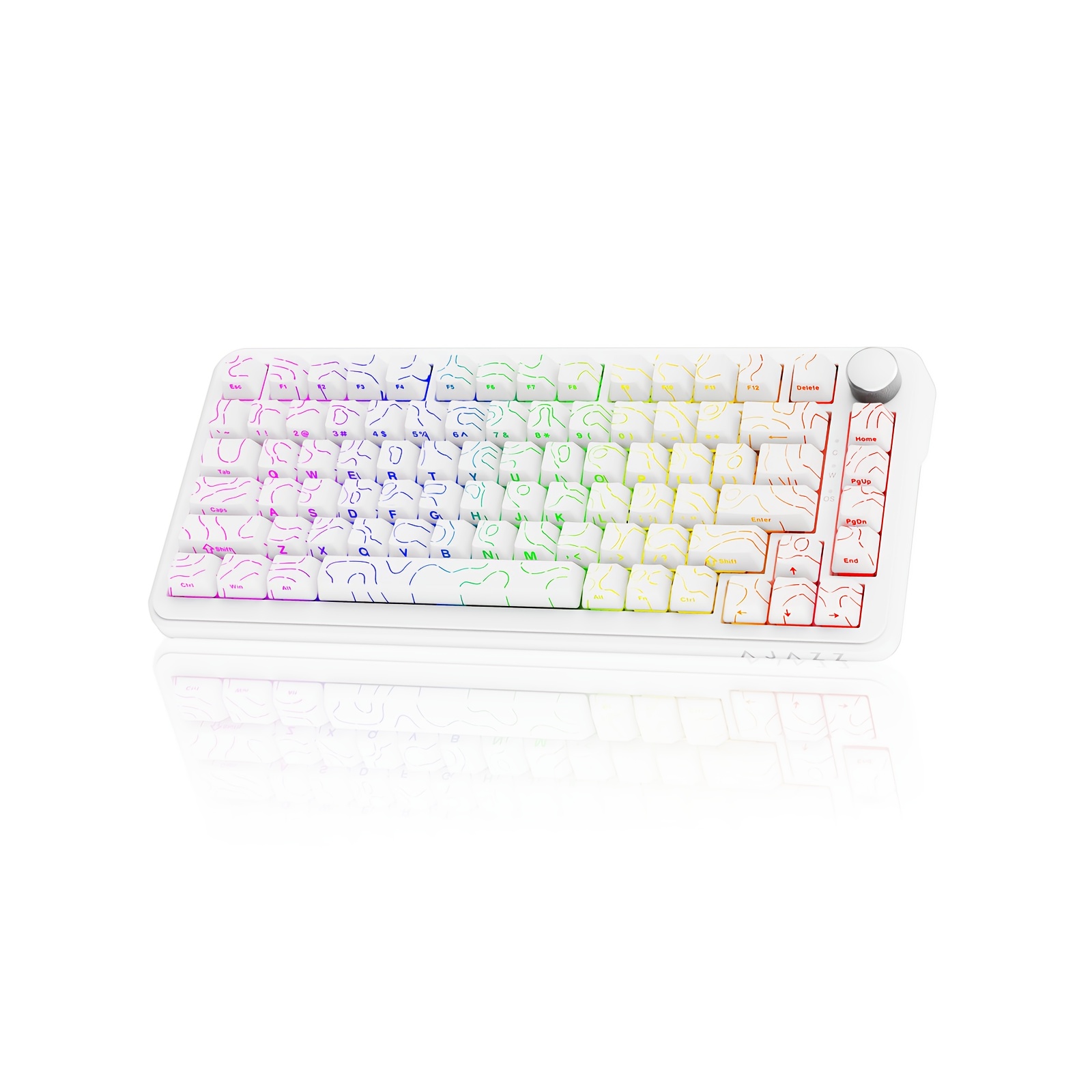 AK820 MAX RGBホワイトキーボード本体 AJAZZ AK820 Max ワイヤレス TFT スクリーン メカニカル キーボード