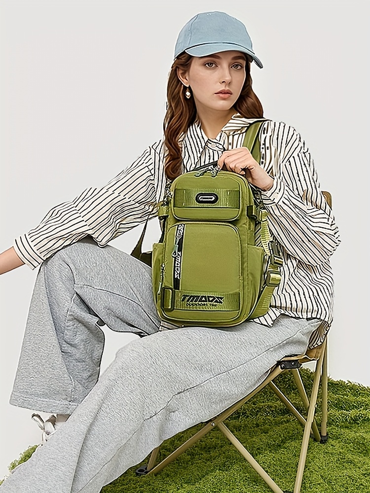 unisex chest backpack large capacity convertible crossbody handheld waist pack with multiple compartments padded shoulder straps waist clip for outdoor hiking gym travel durable casual outdoor bag 18 colors backpack for travel hiking essentials stylish outdoor gear secure zipper closure details 42