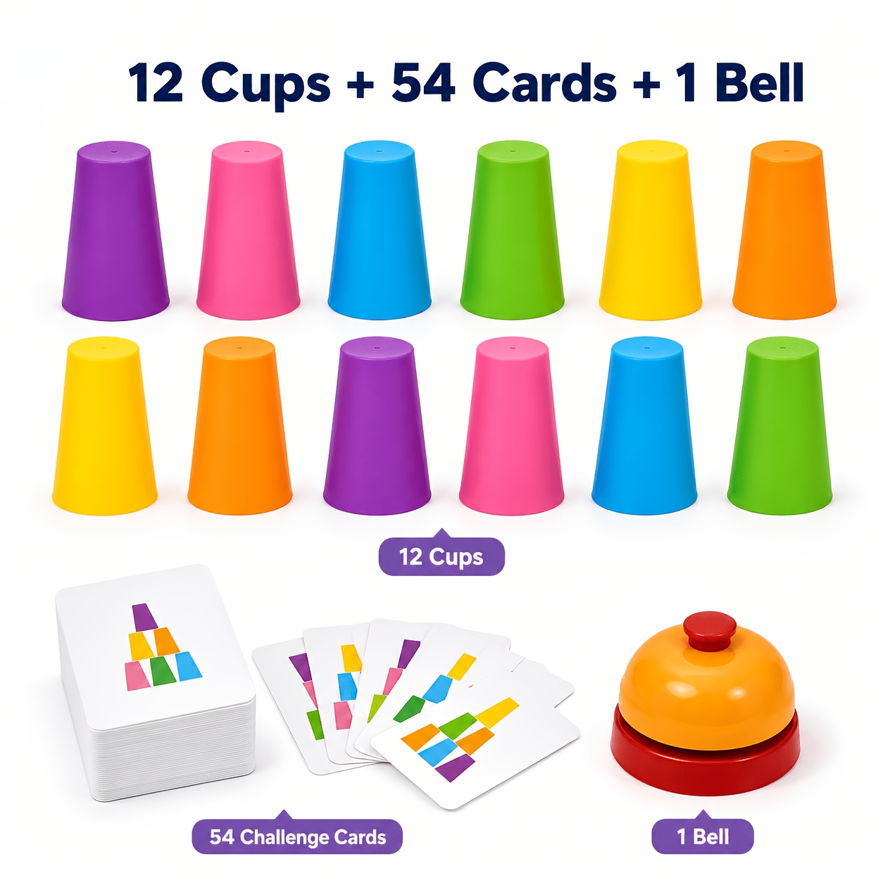 Memory Flipping Cup Game, Stackable Matching Cups Set