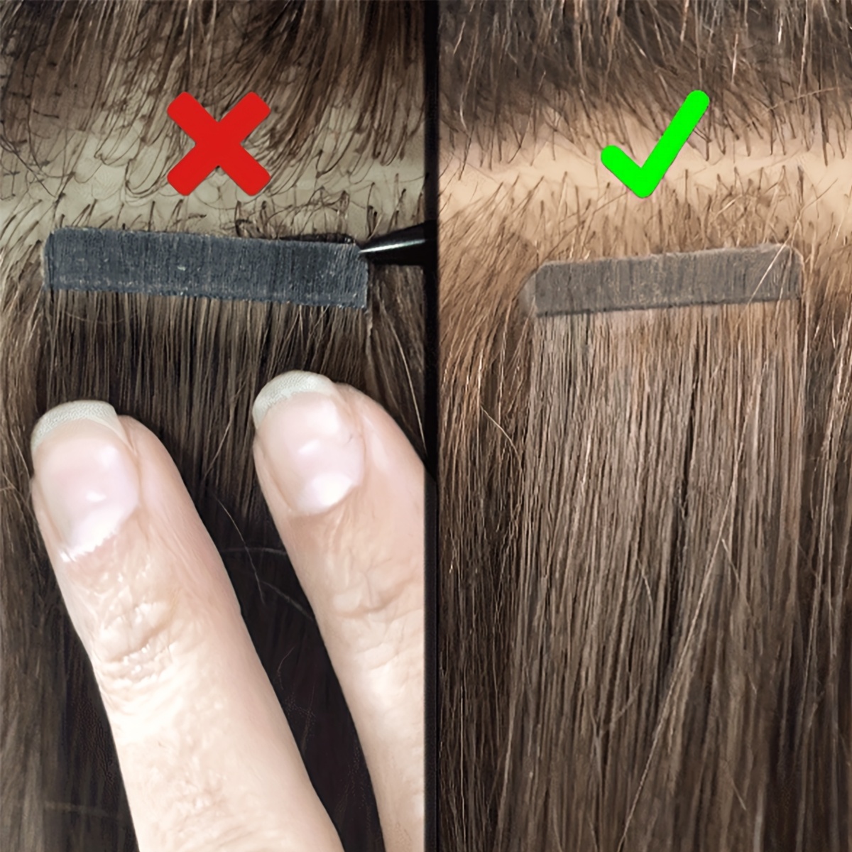 10pcs 1 pack straight real human hair tape in extensions straight smooth hair extensions 16 24 natural popular blonde color human hair extneisons for women versatile use for   party brithday fesitival to add volumn and length details 6