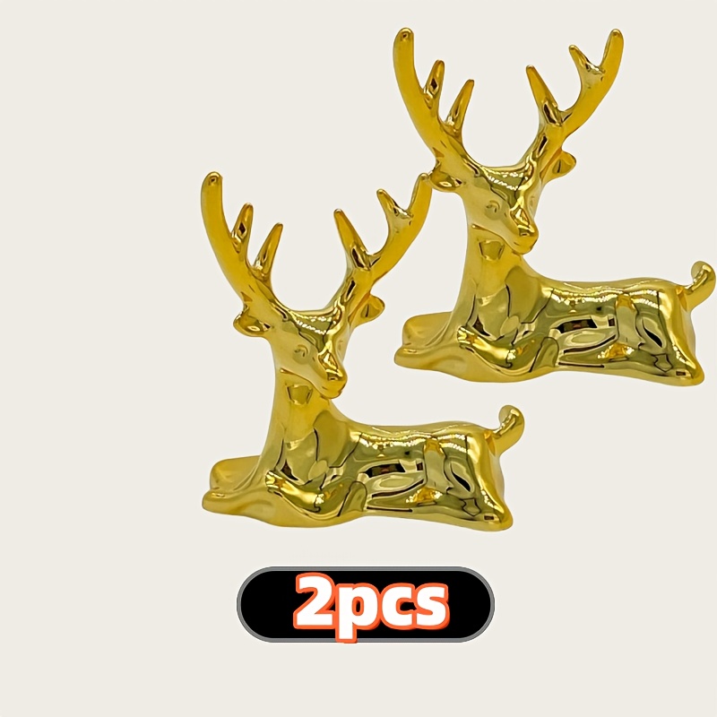TEMU 2pcs Plastic Deer With Screw Handles, Suitable For Storing Household Items Boxes, Candy Boxes, Toilet Covers, Drawers, Etc., Gifts For Easter,