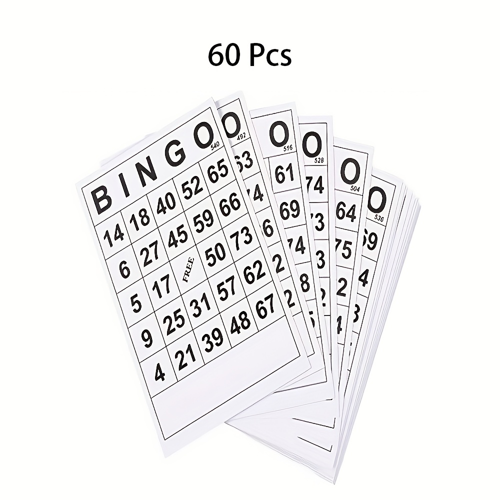 30/60pcs, Number Bingo Game Cards Set, Game Card, Bingo Cards With , Gaming Supplies For Rooms, Halloween Parties, Christmas Parties