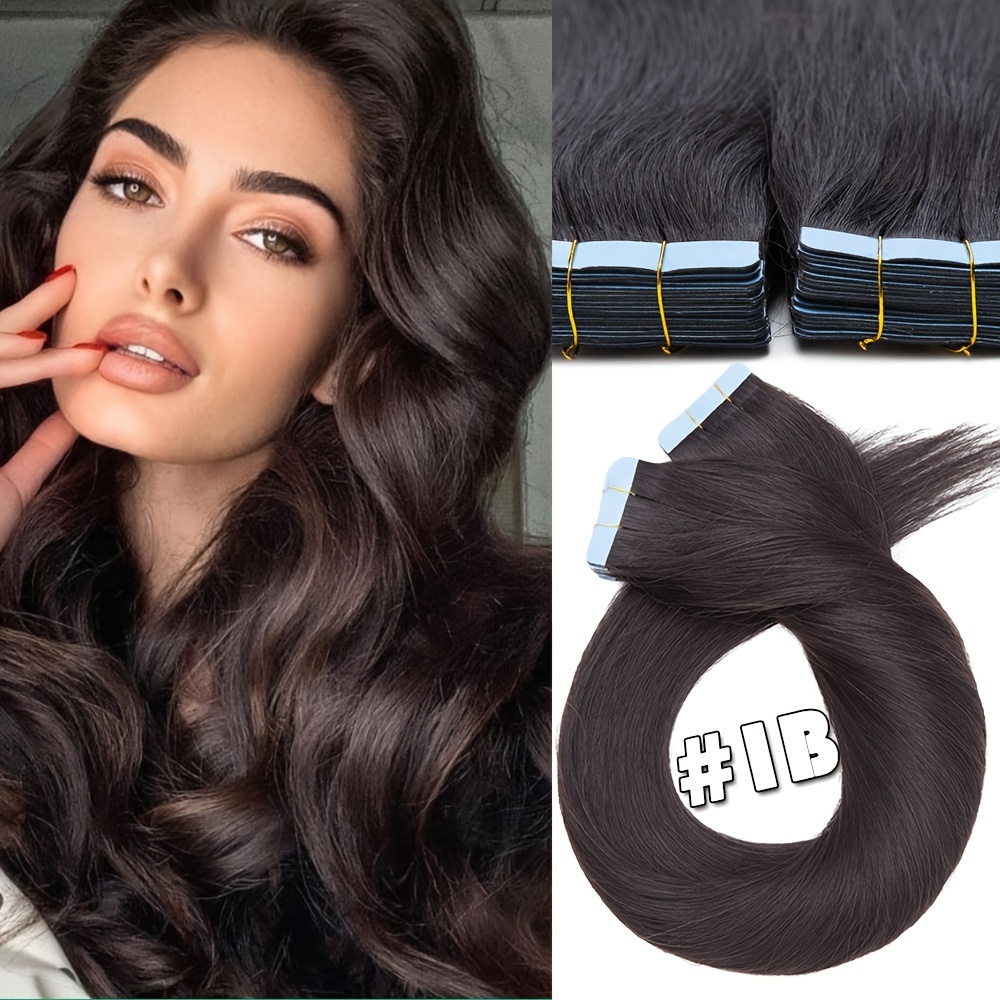   tape in hair extensions human     human hair extensions   for fashion women 10 pcs package dark   20g 25g details 5