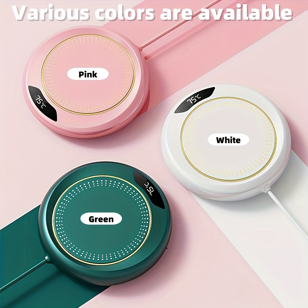 Smart Electric Coffee Cup Warmer Suitable for coffee, tea, and beverages. 3-level adjustable heating pad with USB power supply, precise control, automatic shut-off timer of 8 hours, compatible with travel mugs, ideal for home and office use