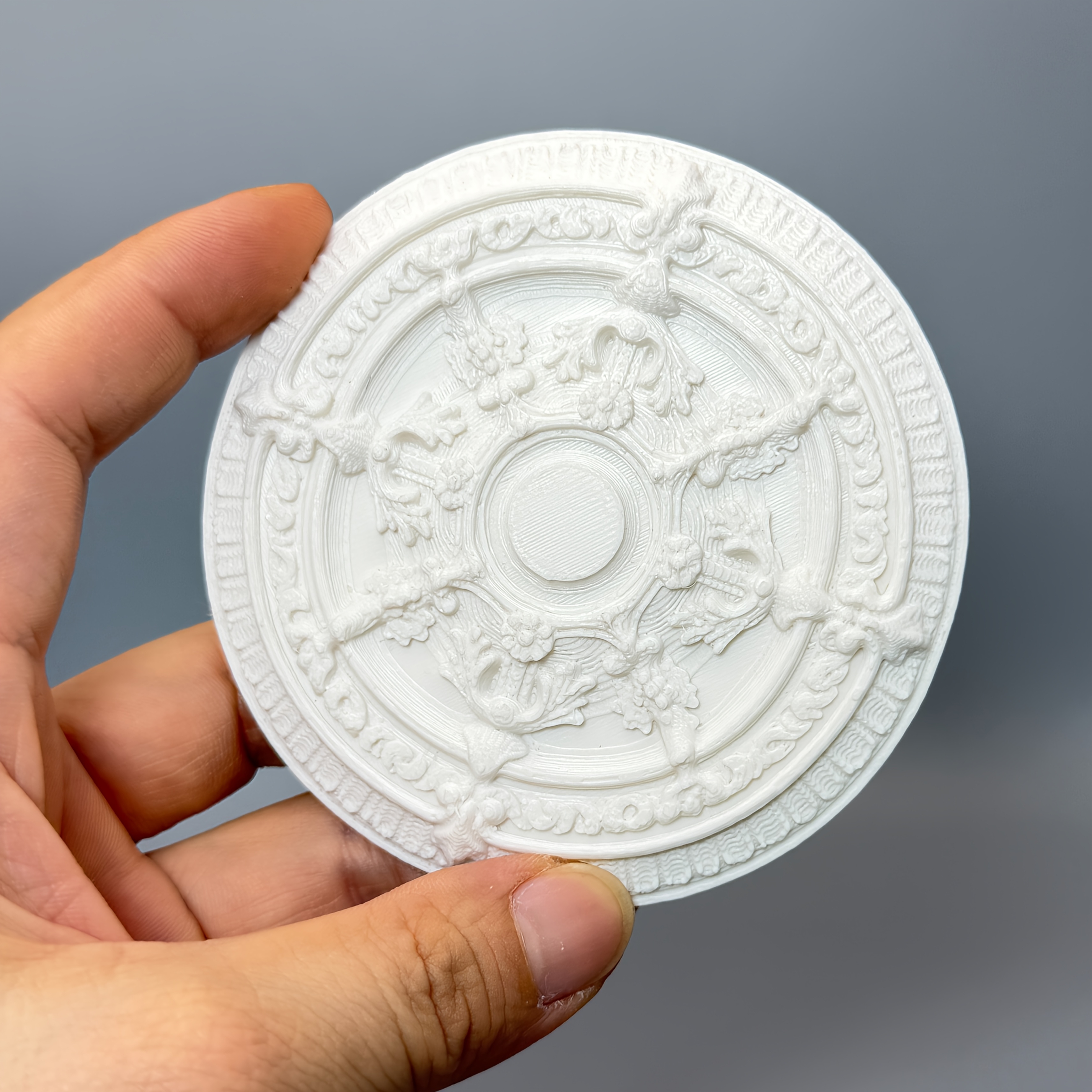 TEMU 9cm Miniature Round Gothic European Ceiling & Wall Panel Patch Suitable For Dollhouse, Rooms, - // 3d Rose Embossed Decor, Diy With Realistic