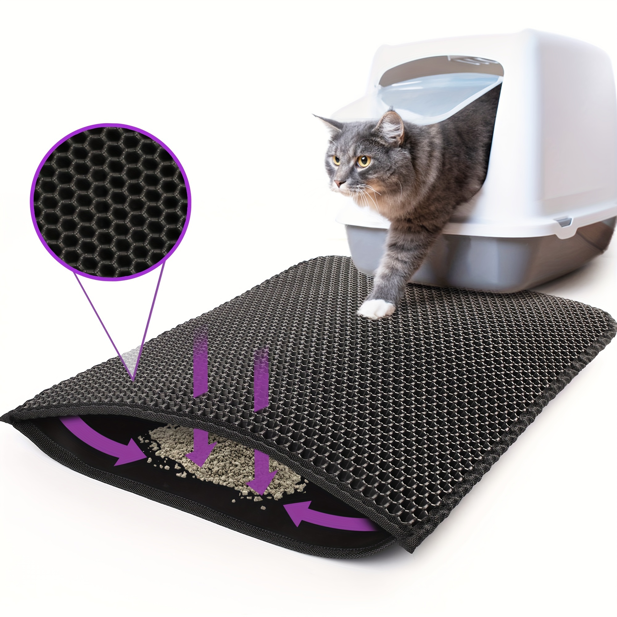 

Lotfancy, Cat Litter Trapping Mat Double Layer Kitty Litter Trapper Pad Non-slip 24x15 In