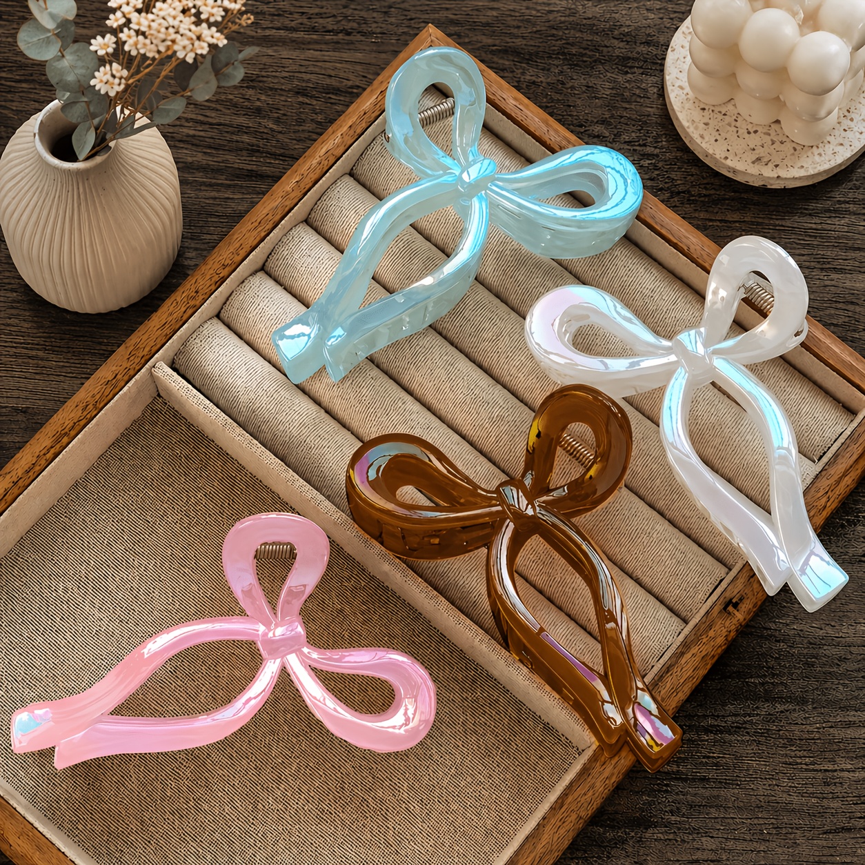 4pcs bow hair clips women exquisite high end feel crab claw - Temu