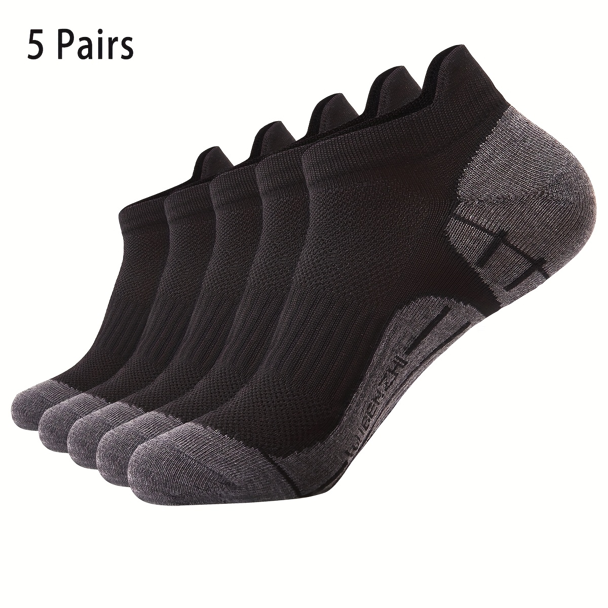 TEMU 5-pair Mesh Breathable Quick-dry Low-cut Running Socks For Men And Women, For Daily Work, Casual, And Sports, Ankle Socks