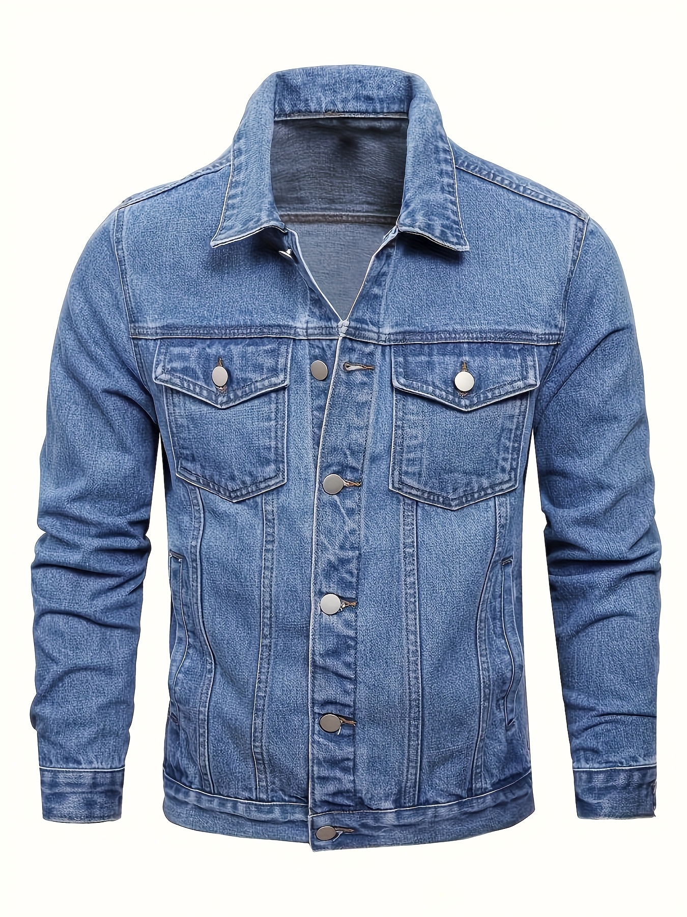 Men'S Casual Slim Fit Jacket Men'S Denim Jacket
