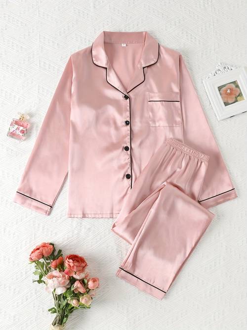 autumn winter high quality solid color comfortable long sleeve top and comfortable elastic waistband pants