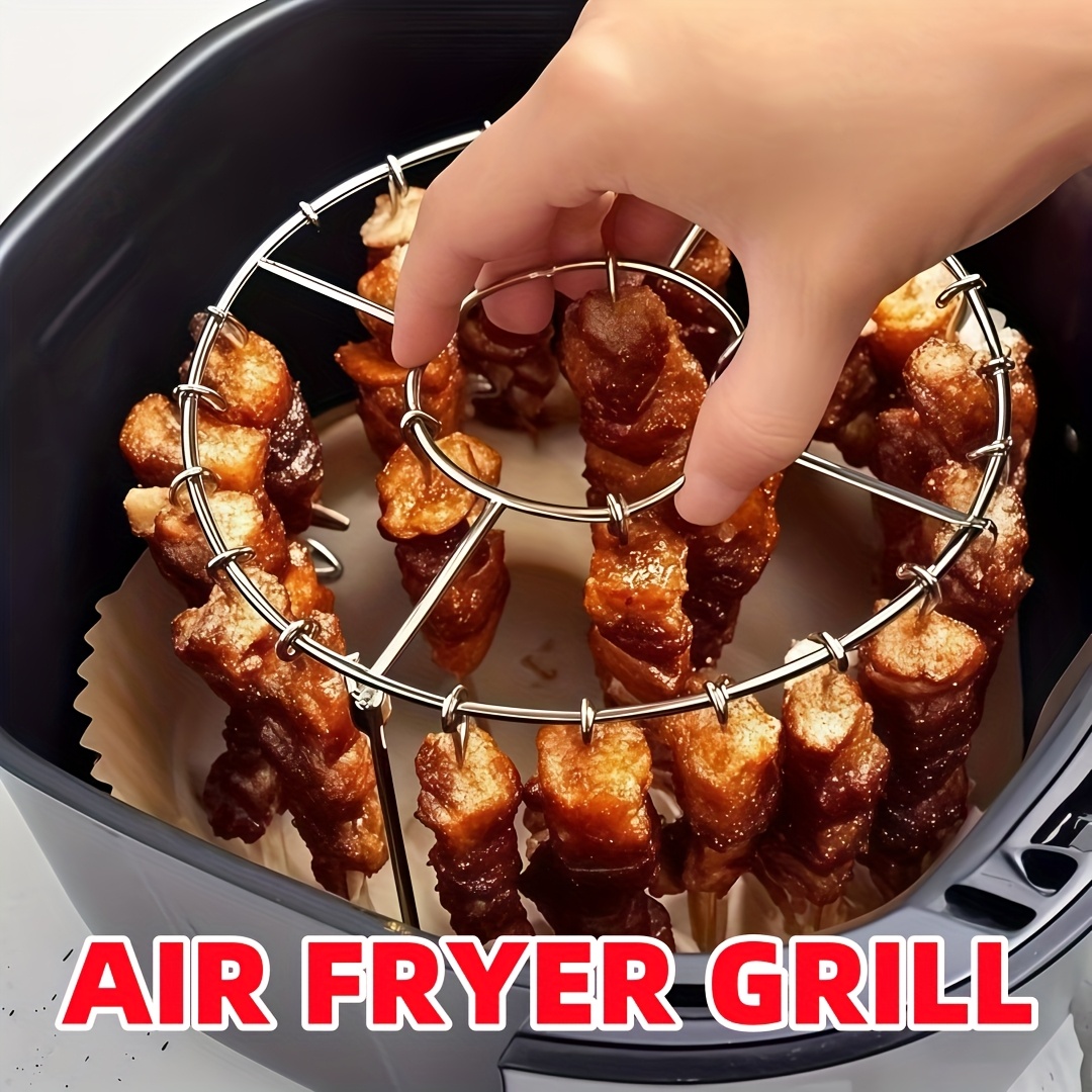 304 stainless steel   for air fryer 12 23 strings suitable for 3qt 6  fryer ovens essential for kitchen and outdoor grilling   heated and non   suitable for meat and vegetable grilling