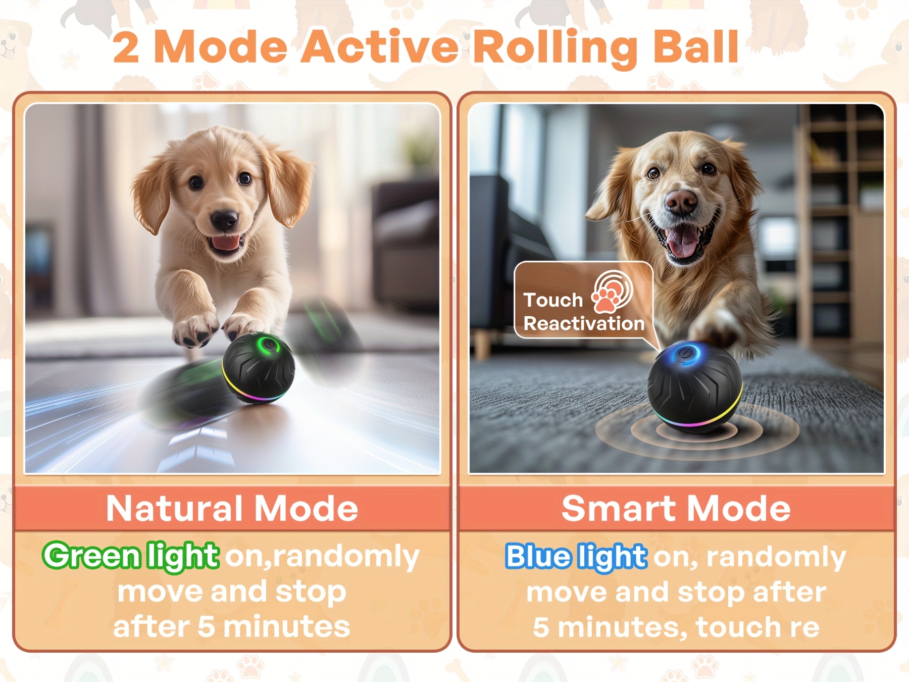 Large-Sized Smart Bouncing Ball for Pets, Featuring Intelligent Jumping And Rolling, an Interactive Dog Toy Ball, Durable Sports-Activated Automatic Rolling Ball Toy, Suitable for Small, Medium, And Large Dogs, USB Rechargeable.