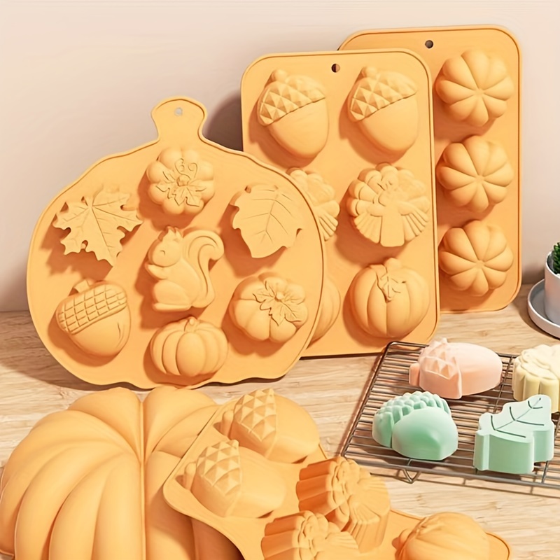 

Silicone Fondant Mold Set - Autumn Harvest 3d Pumpkin, Leaves, Acorn Cake Mold - Bpa Free, Non-stick, For , Thanksgiving, Christmas - Handmade Soap, Baking, Decoration Supplies