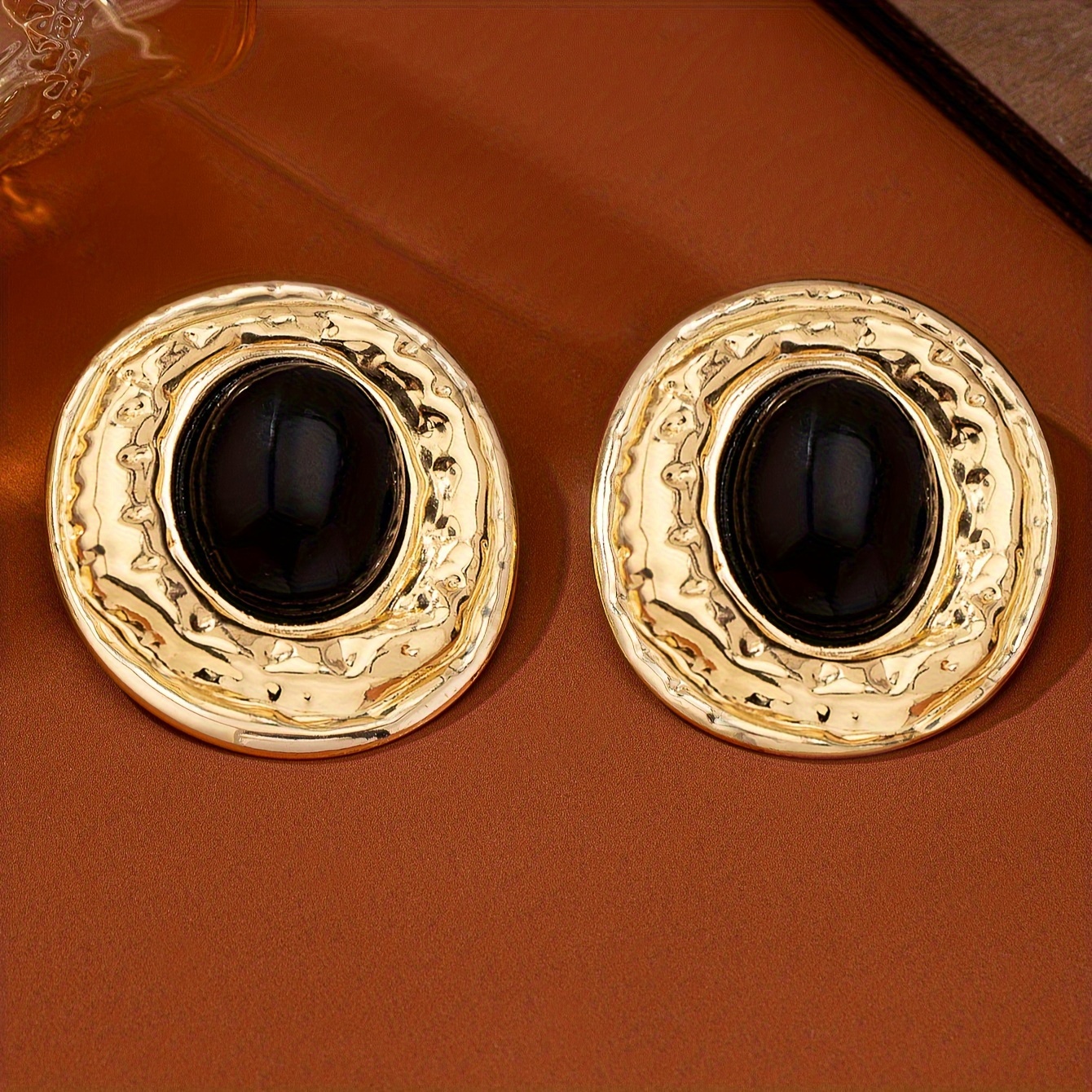 Oval Stud Earrings 18K Plated Sexy Large Statement Earrings Autumn Collection