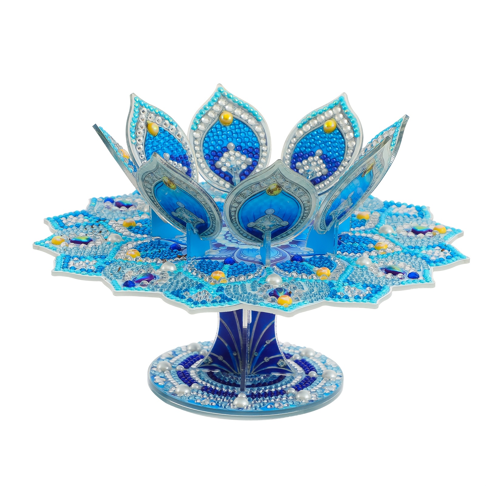 Image of 5d Diamond Painting Rotating Holder With 8-petal For Lotus Flower - Diy Suitable For Home Decor, Wedding & Holiday Table Centerpiece, Craft For Adults, Creative Gift For Crafters, Rotating Holder