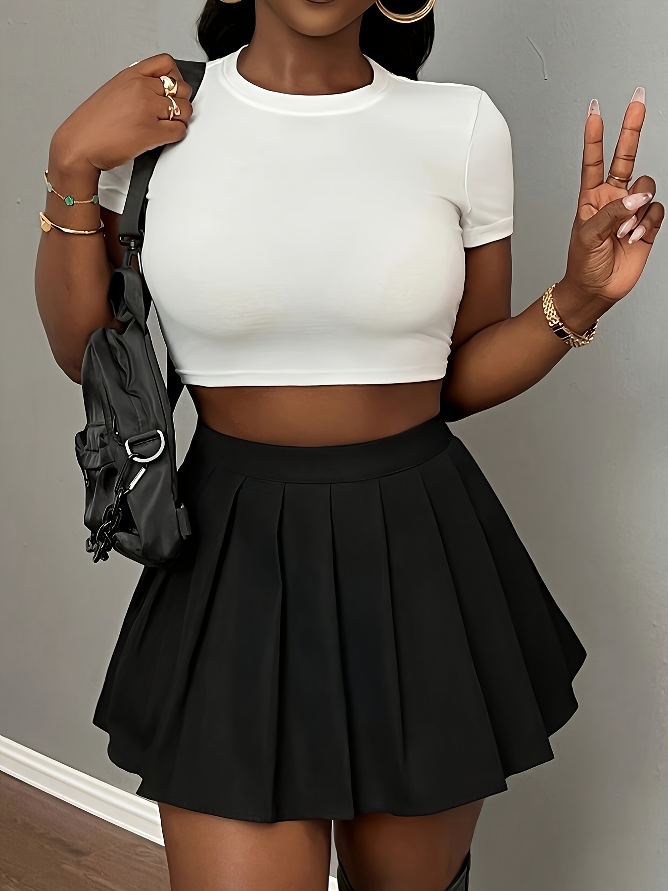 women black skirt sold on Temu United States