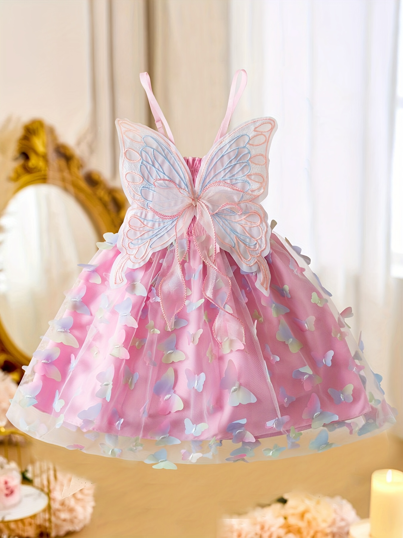 新品・タグ付き　Treat Girl's tulle frill jersey girls tulle dress sold on Temu United States