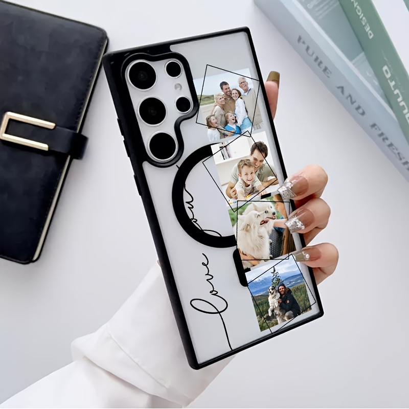 TEMU Phone Case - Phone Case: Photo Custom Diy Transparent Magnetic Wireless Charging Phone Case, Suitable For Galaxy S26 S25 Edge S24 S23 S22 24 23