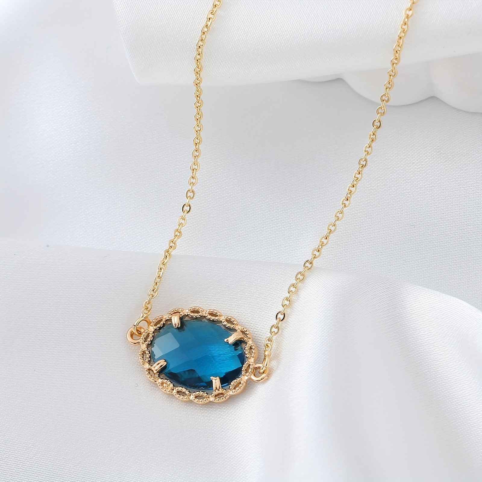 bohemian style   birthstone pendant necklace zirconia - Temu