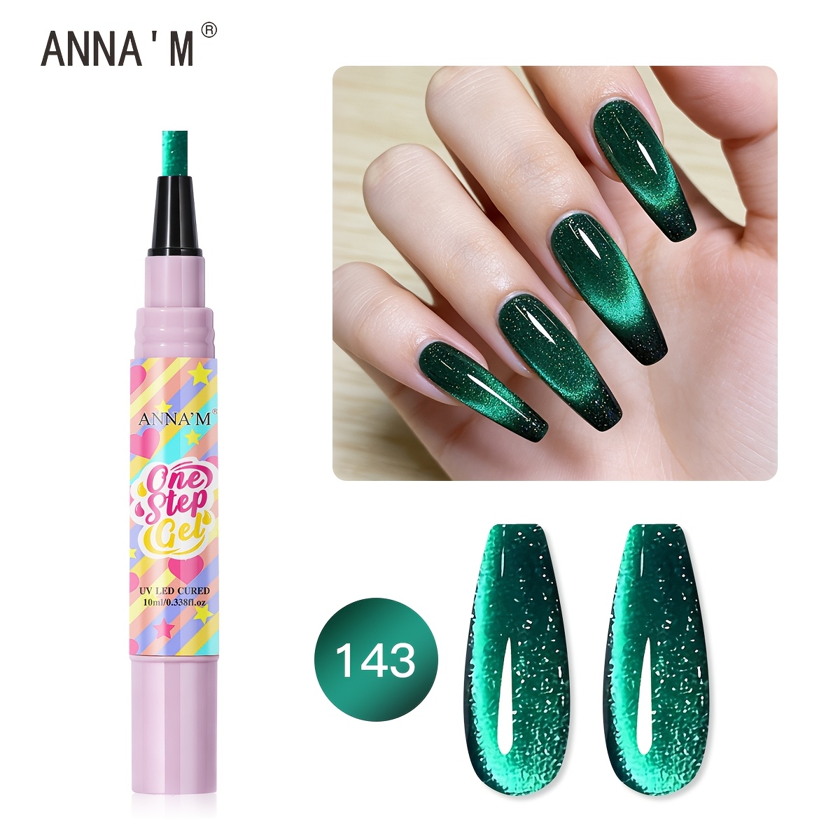 3-in- Step Gel Gel Kit - No Base Coat Or , /led, A Trendy 2026 Collection Of Nail Polish Gels In Avocado Green Mustard Green Sparkling Green Cat Eye, Durable And Suitable For Beginners And Home