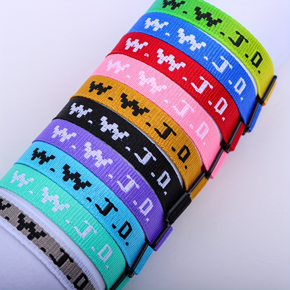 

Vintage Fashion Bohemian Style 6-pack Adjustable Printed W.w.j.d Letter Design Wristbands, Unisex Weave Material Faith Bands For Daily Wear And Festive Celebrations, Assorted Styles