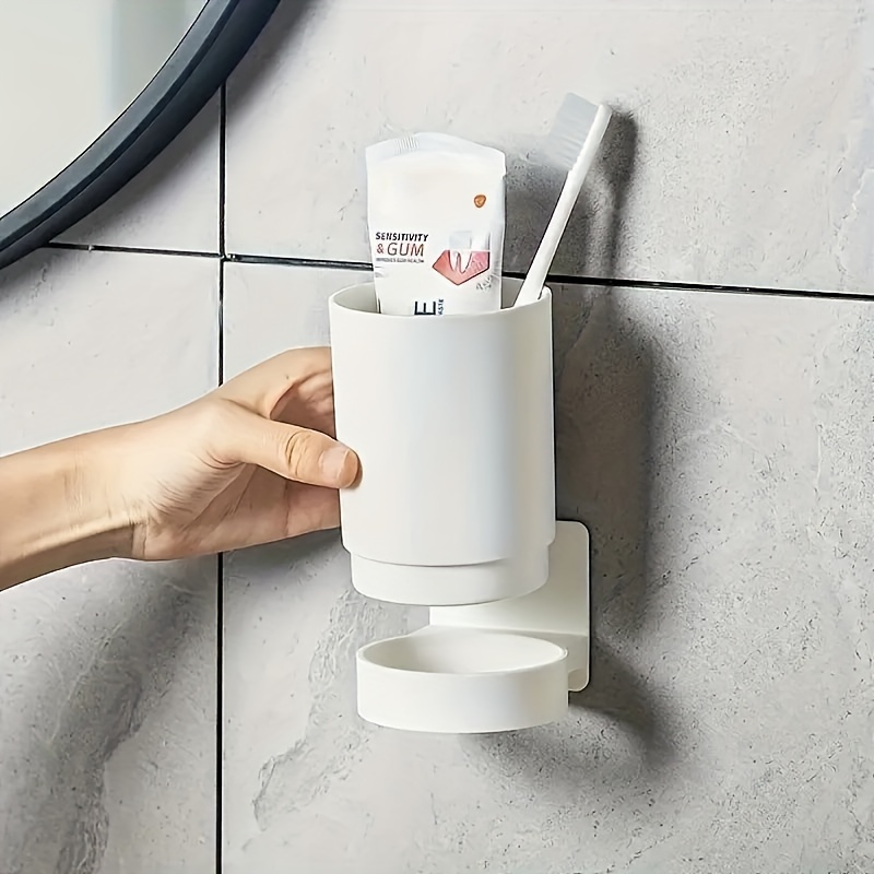 

-install -mounted Toothbrush & Cup Set - Pp, No , Bathroom Organizer