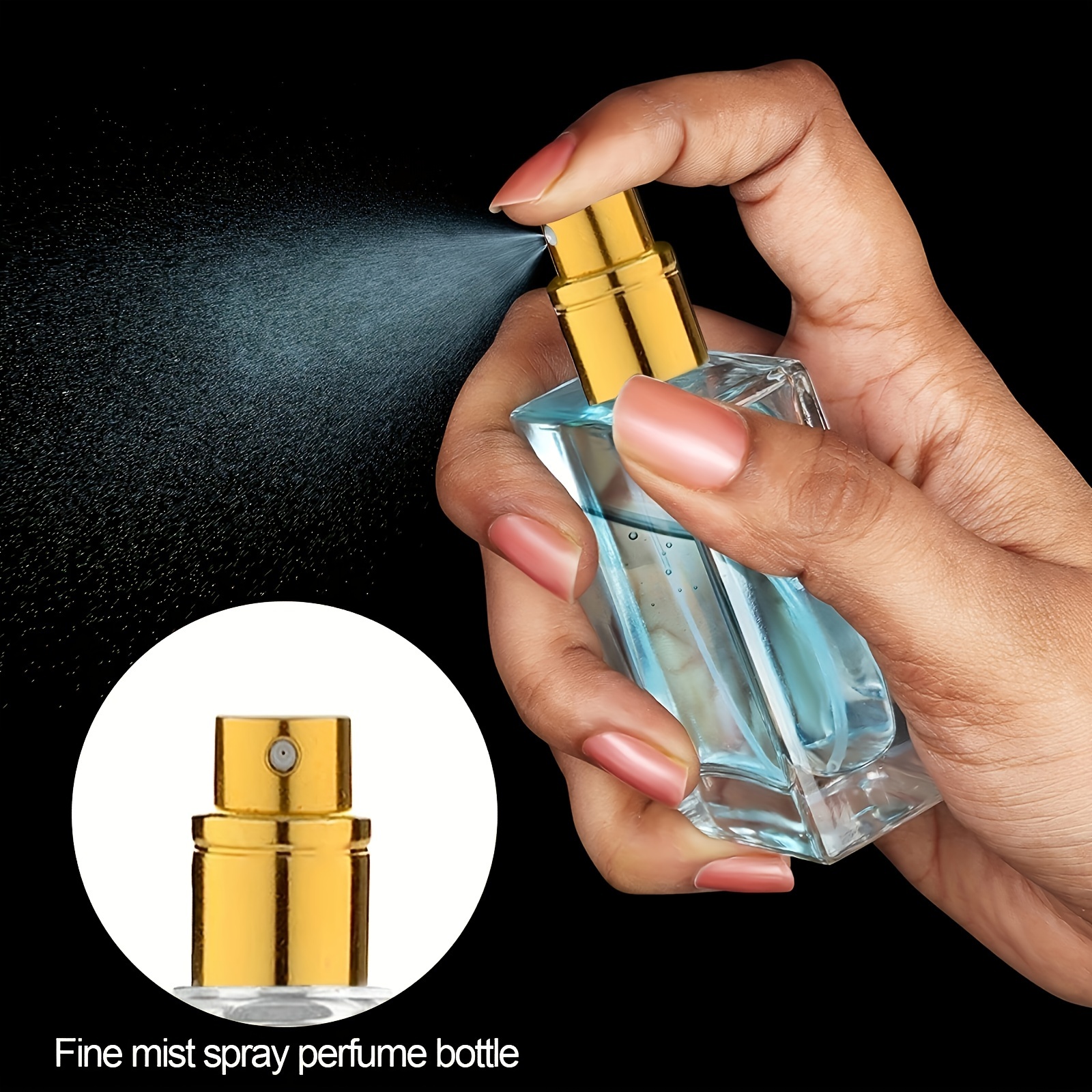 2pcs, Glass Refillable Perfume Bottle 30ml 50ml, Transparent Bottle With  Spray Pump, Cosmetic Fine Mist Atomizer, Empty Portable Fragrance Mist