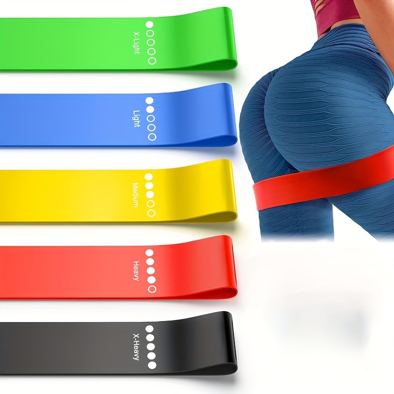 5pcs Fitness Resistance Bands, Training Tension Bands, for Buttock Lift, Leg Training, Pilates, Body Stretching and Strength Training