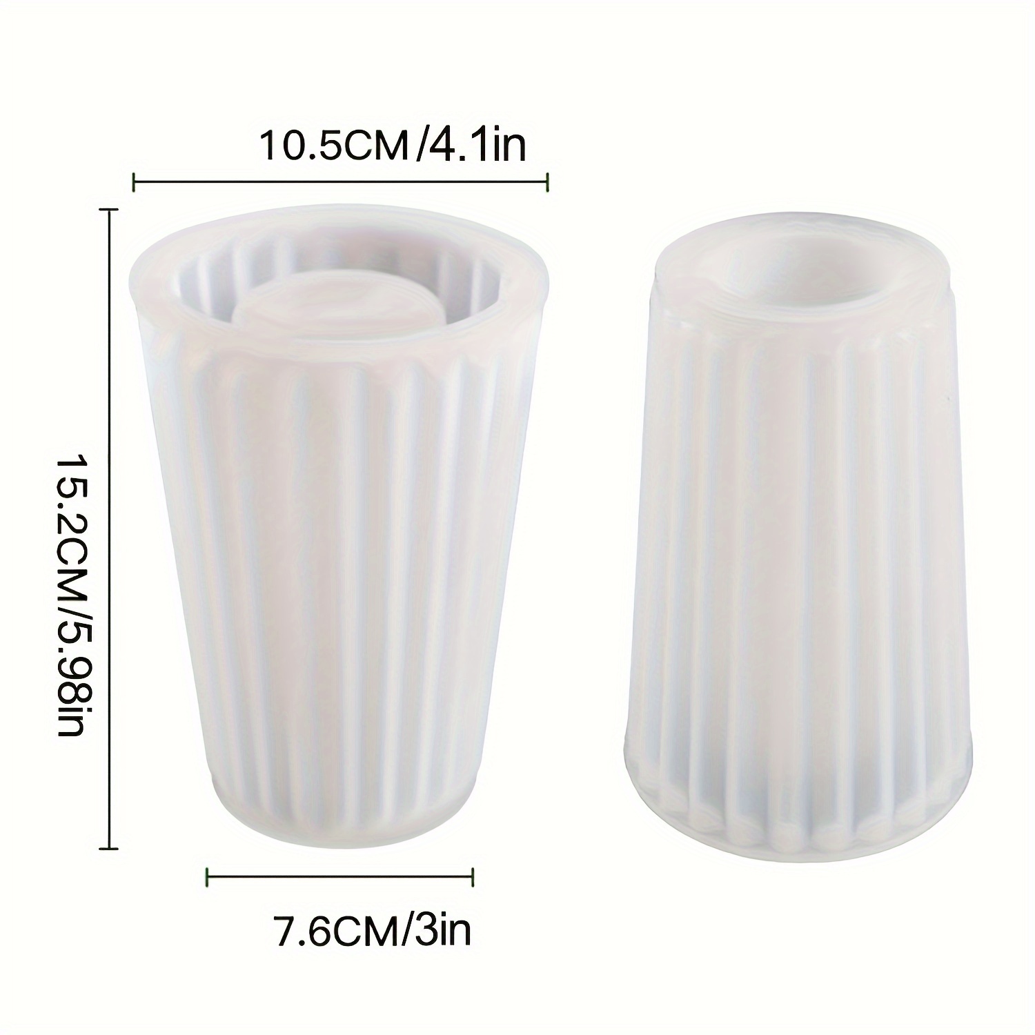 Image of Striped Cylinder Vase & Pen Holder Silicone Mold - Epoxy Resin Casting For Diy Dried Flower Display, Home Decor Storage Box Craft