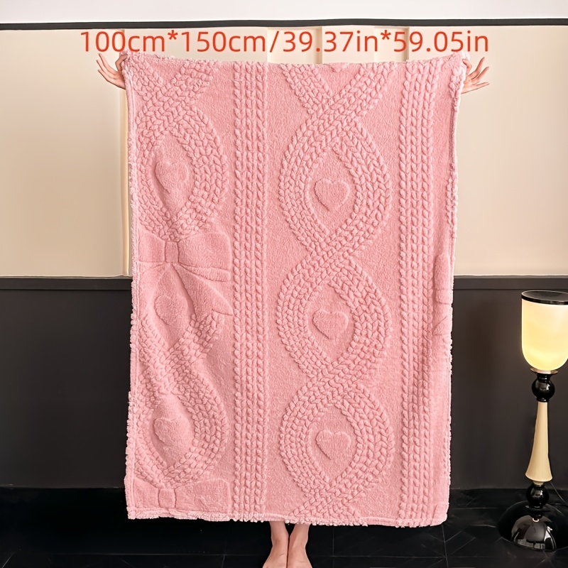 TEMU A Bowknot Style Blanket, Suitable For Beds, Sofas, And Office , Featuring A Soft And Smooth Texture That Provides A Warm Experience, In Colors