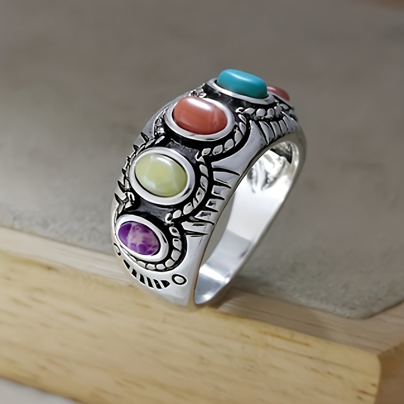 

Inlaid Color Turquoise Ring Ring For Women