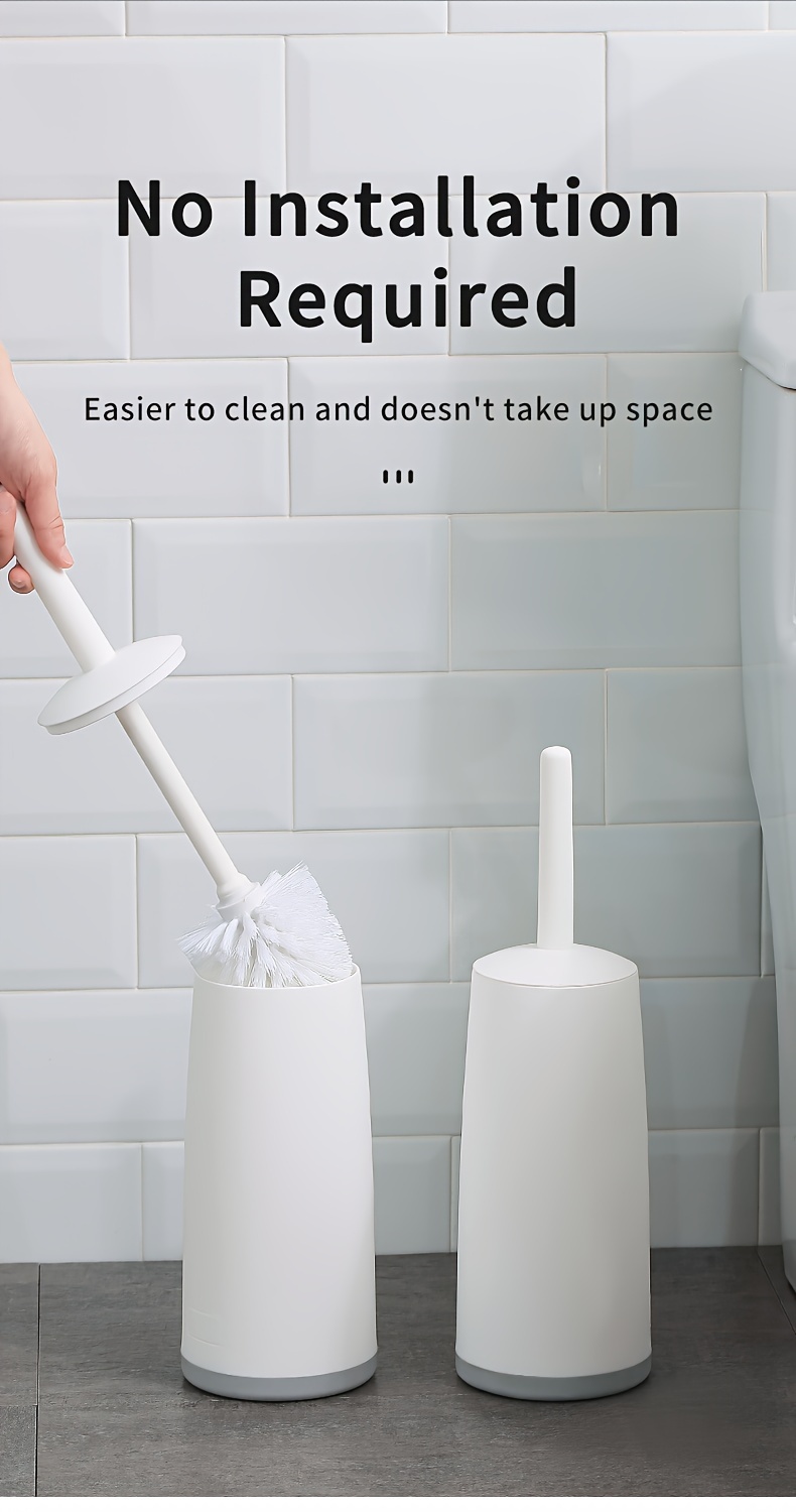 easy clean long handle toilet brush with splash proof base reusable no dead corner design for   bathroom cleaning details 7