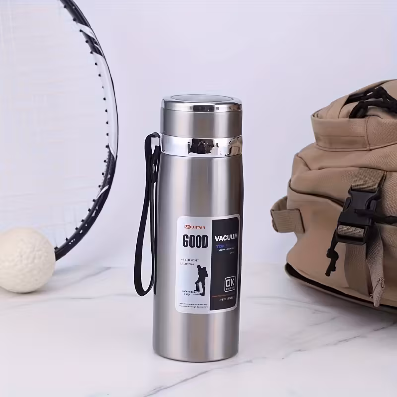 1000ml large capacity insulated cup with leak proof lid carry strap double wall vacuum insulation for hot cold drinks glossy durable lightweight for camping gym travel hiking ideal gift for men women christmas valentines day Product details 10