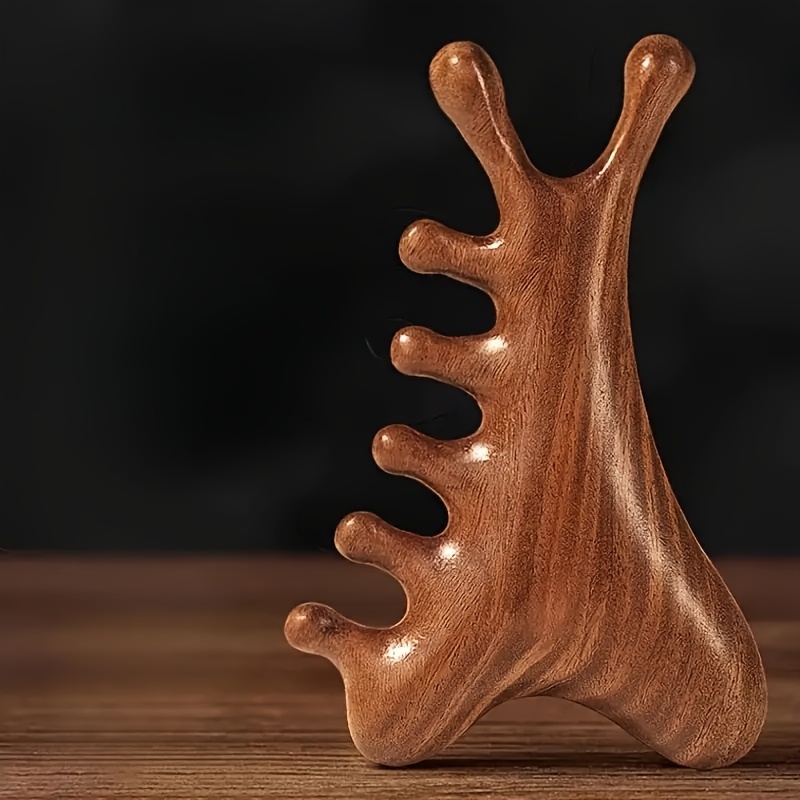 1pc Peine Masajeador Manual 4 en 1 - Masajeador de Cuero Cabelludo sin Batería y Rodillo Facial, Cepillo de Dientes Anchos para el Cuidado de la Caída del Cabello, Levantamiento Facial, Relajación de Cuello y Rostro, Plástico Duradero (No /) - Promueve la Circulación Sanguínea